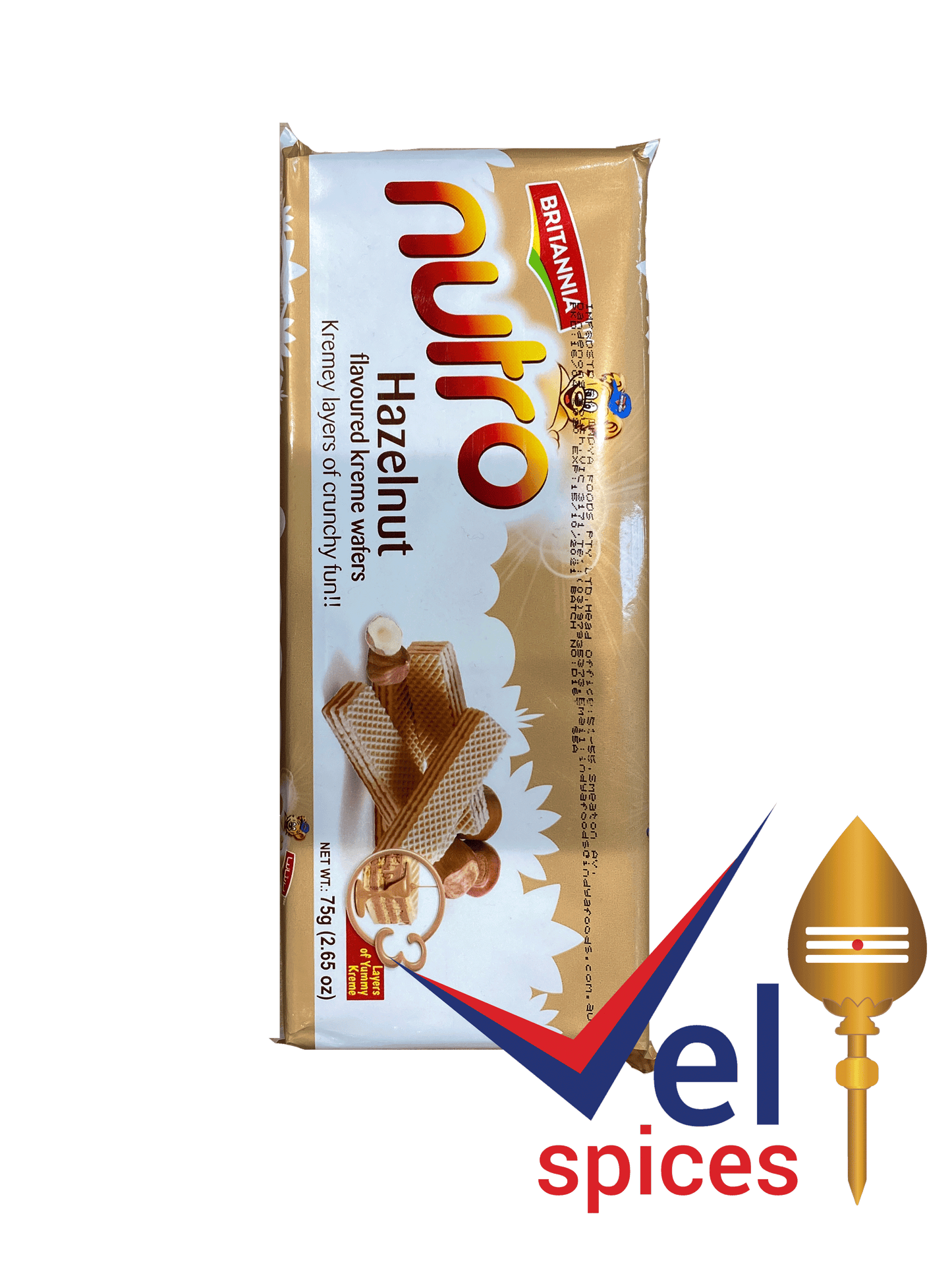 Britannia Nutro Hazelnut Flavoured Kreme Wafers 75G