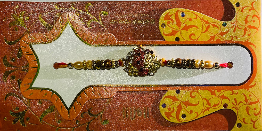 Multi Colour Thread with Flower Design Rakhi