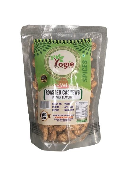 Yogie Roasted Cashews Pepper Flavour 200G