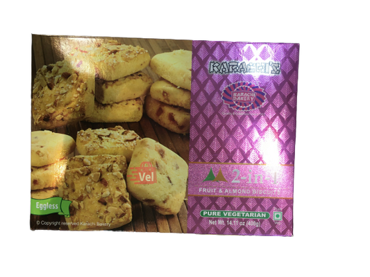 Karachi 2 In 1 Fruit & Almond Biscuits 400G