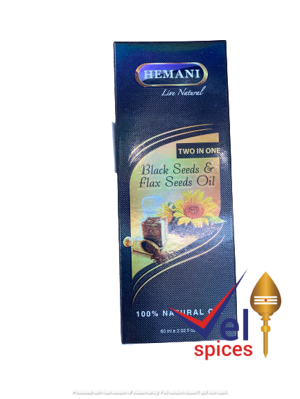 Hemani Black Seeds and Flax Seed Two In One Oil 60Ml