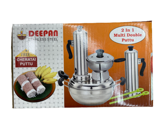 Deepa Stainless Steel Two In One Multi Double Puttu Maker