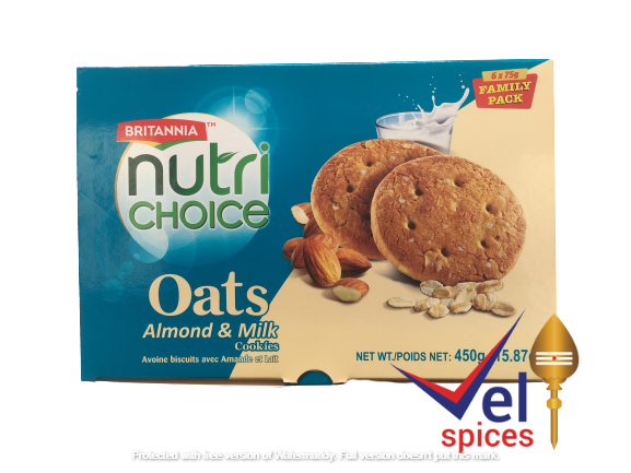 Britannia Nutri Choice Oats Almond and Milk Cookies Value Pack 450G