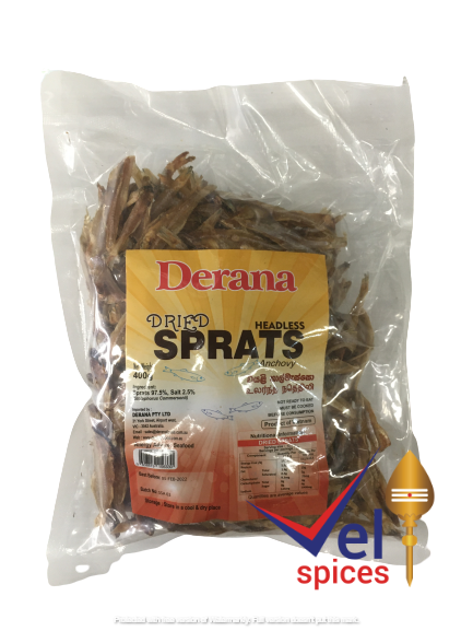 Derana Dried Sprat Without Head 400G