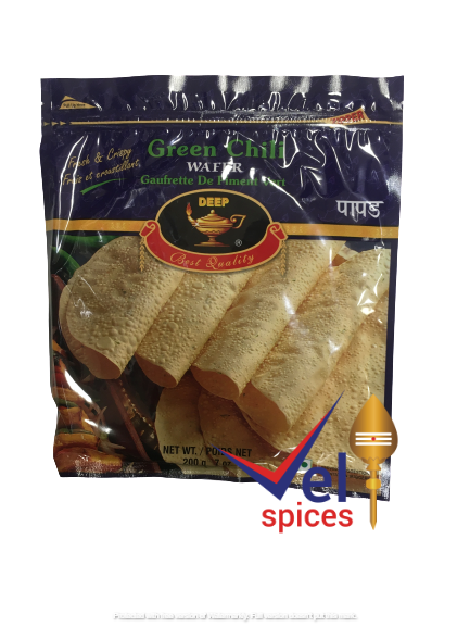 Deep Green Chilli Wafer Papadam 200G