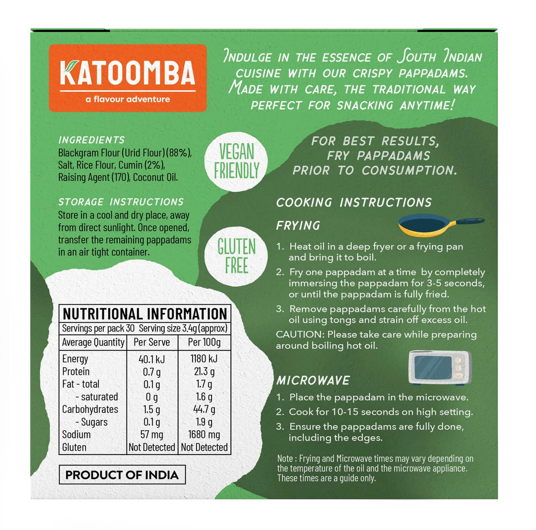 Katoomba Cumin Pappadam 100G
