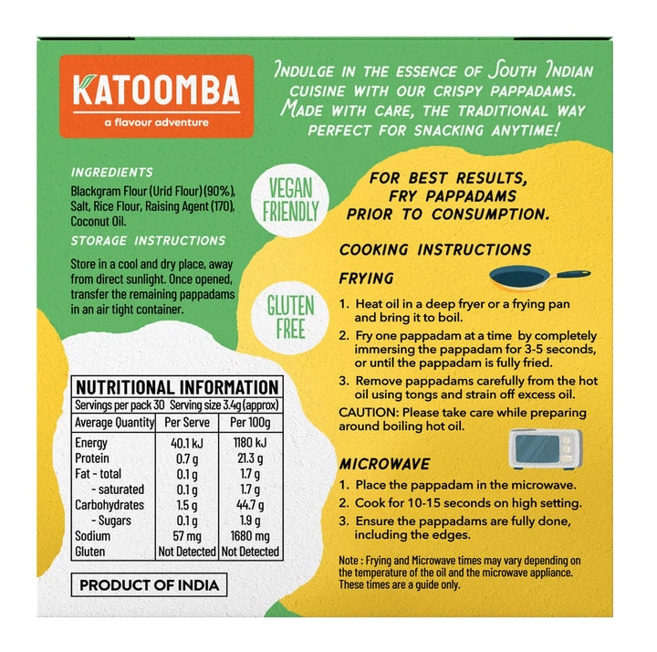 Katoomba Plain Pappadam 100G