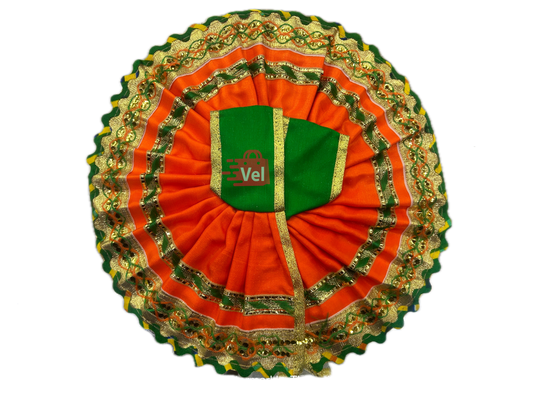 Krishna dress orange and green