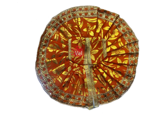 Krishna dress orange with flower pattern