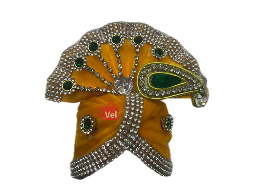 Krishna hat yellow with stones