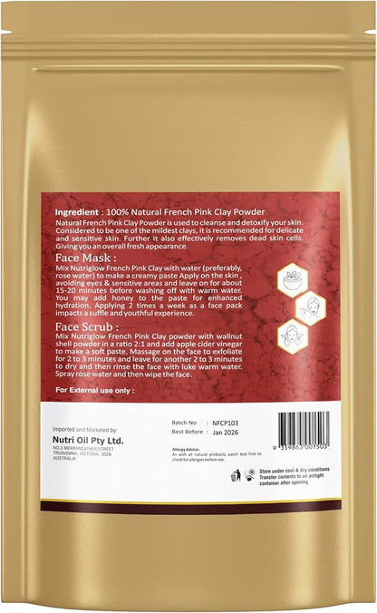 Nutri Glow French Pink Clay Powder 100G