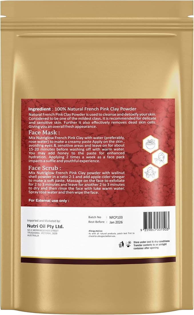 Nutri Glow French Pink Clay Powder 100G