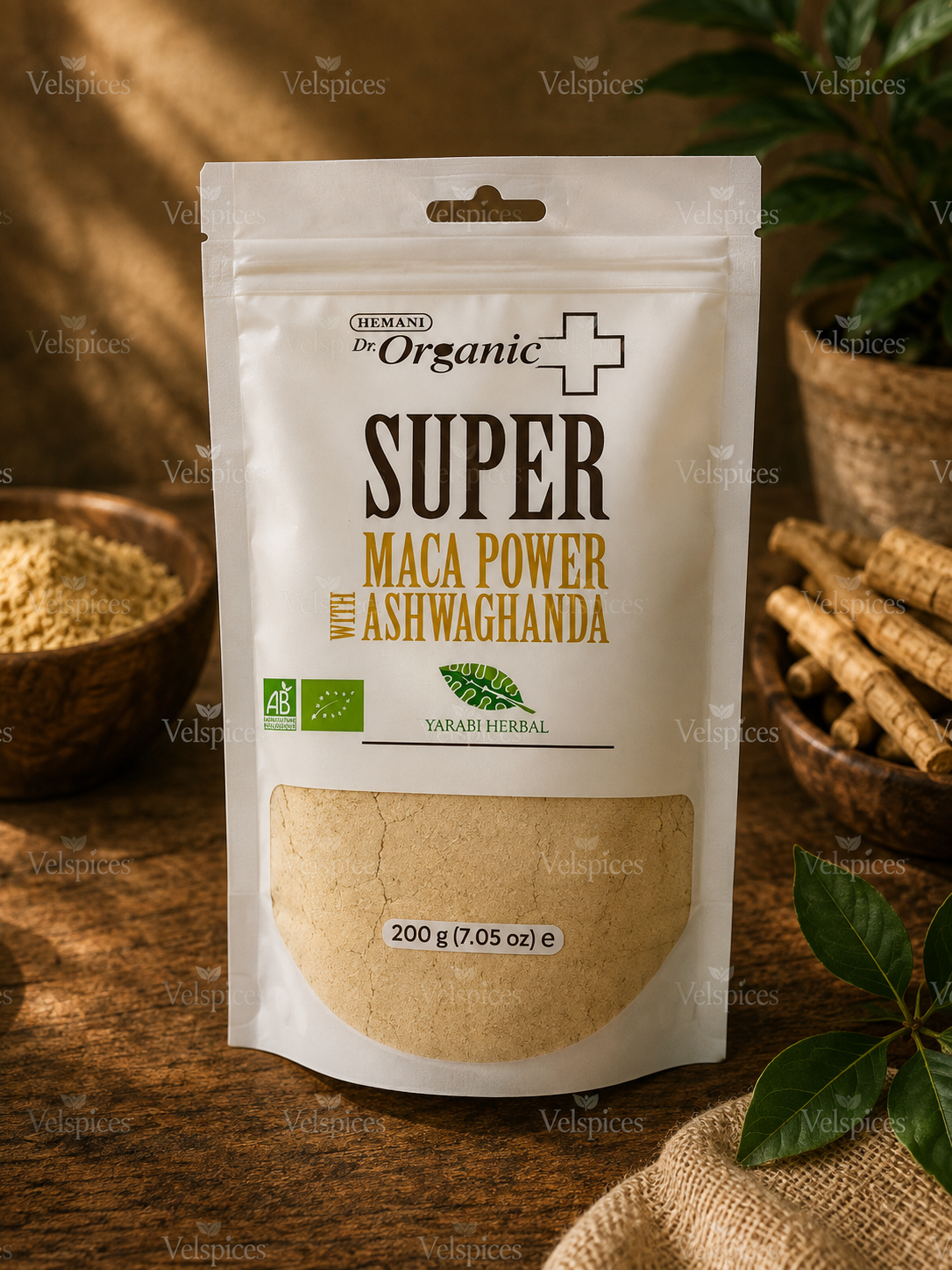 Hemani Dr. Organic+ Super Maca Powder with Ashwagandha 200g