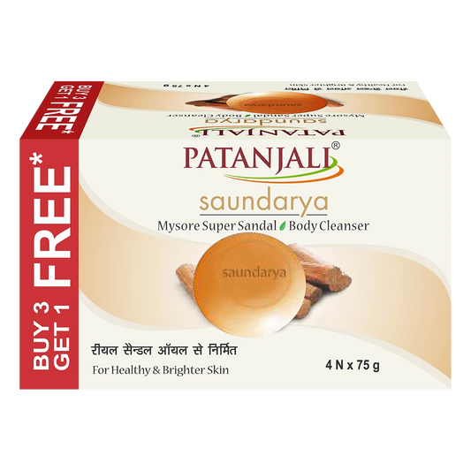 Patanjali Saundarya Mysore Sandal Soap 4 Pack X 75G