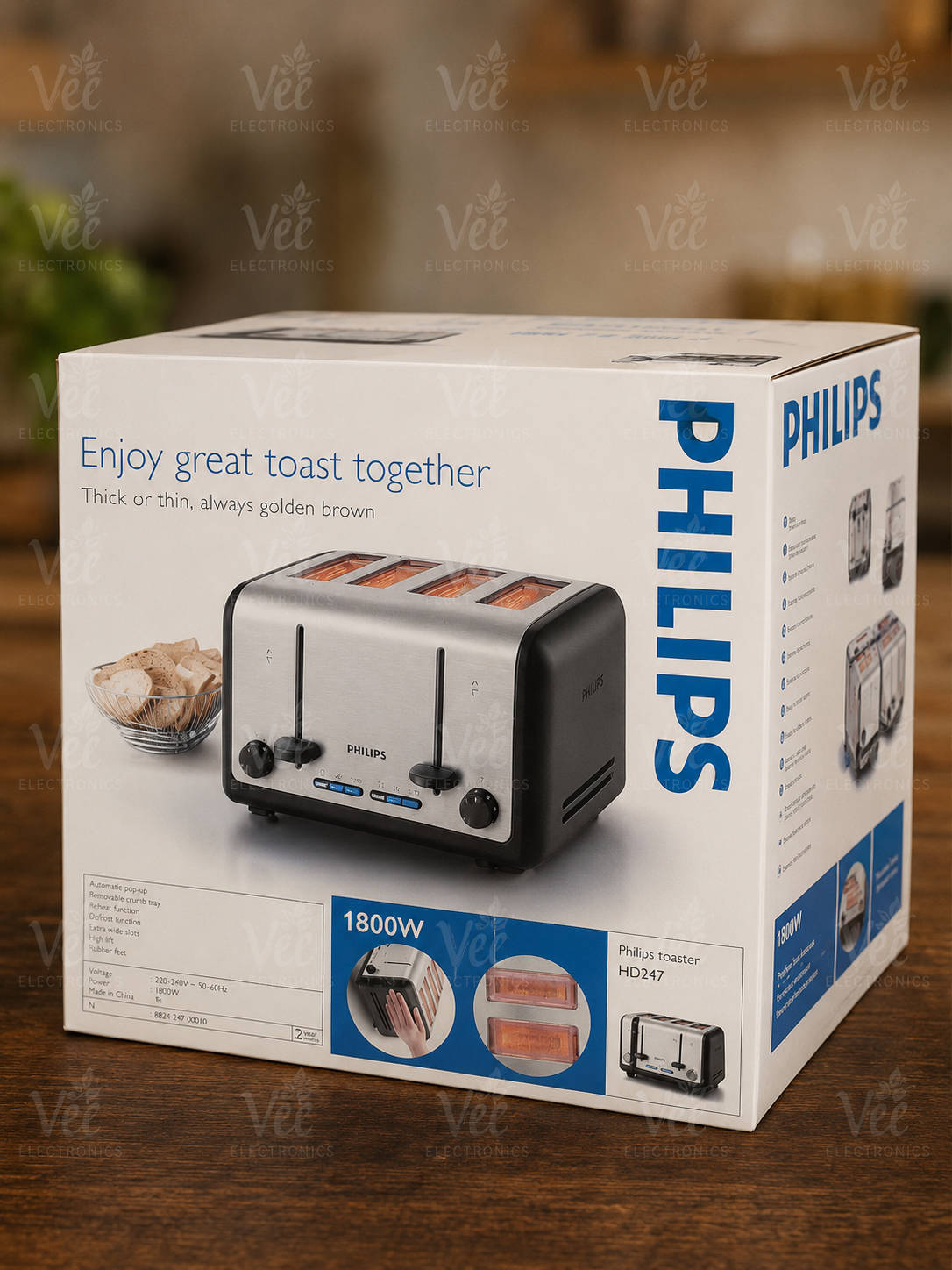 Philips Toaster HD2647 1800W (Indian Plug)