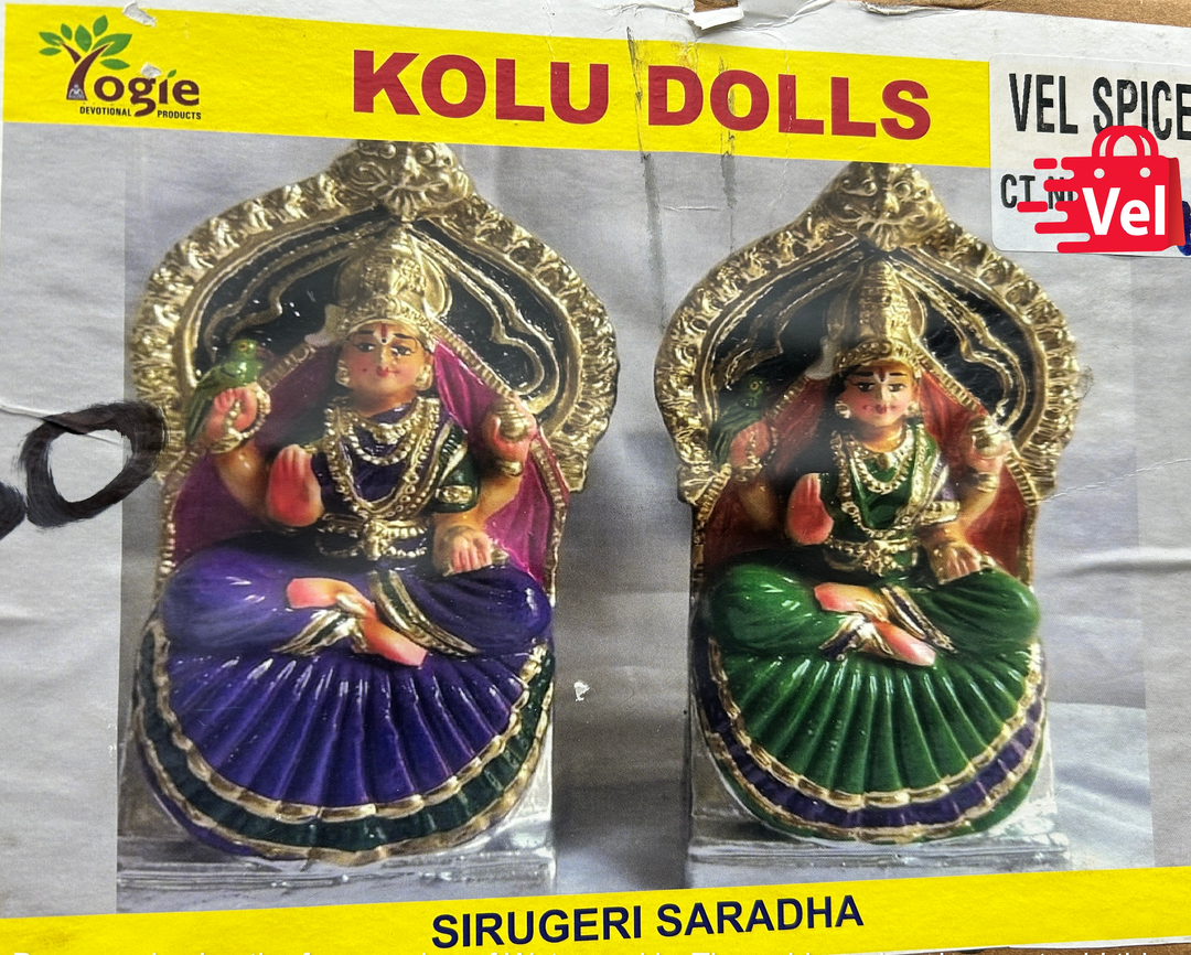 Sringeri Sharada Devi Golu Doll / Kolu Doll / Gollu Statue – Goddess Saraswati Idol for Navaratri Golu Display (Handcrafted Clay Figurine)
