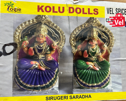 Sringeri Sharada Devi Golu Doll / Kolu Doll / Gollu Statue – Goddess Saraswati Idol for Navaratri Golu Display (Handcrafted Clay Figurine)