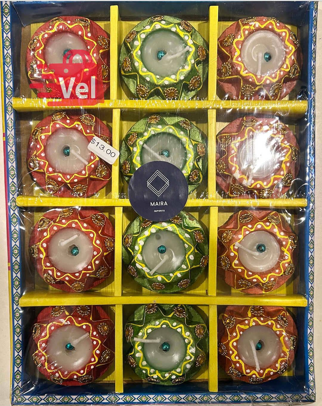 Wax Big Matki Diya – Pack of 12 Decorative Festival Lamps for Diwali Pooja, Aarti & Home Decor | Wax Diya Set