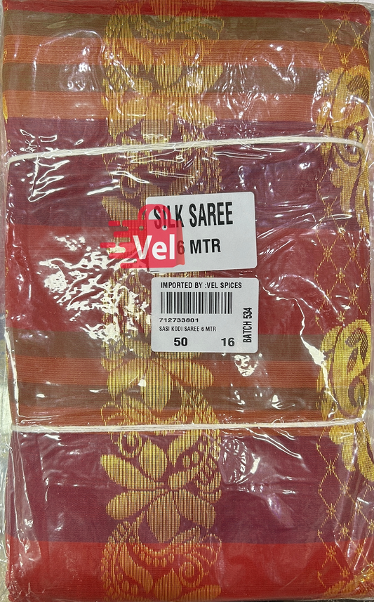 Mixed Colour Silk Saree with Flower Design for Karwa Chauth – Elegant Traditional Attire for Married Women