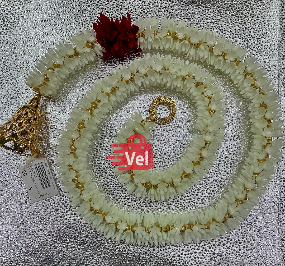 Plastic Flower Garland 4 Feet Long Decorative Mala for Festivals, Puja & Home