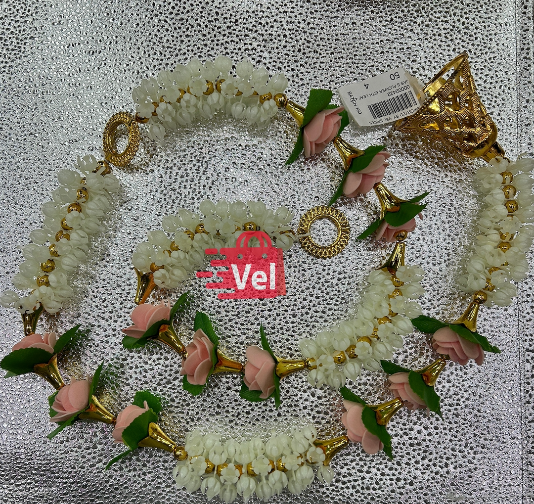 Plastic Flower Garland with Rose Flower 4 feet Long Decorative Mala for Festivals, Puja & Home