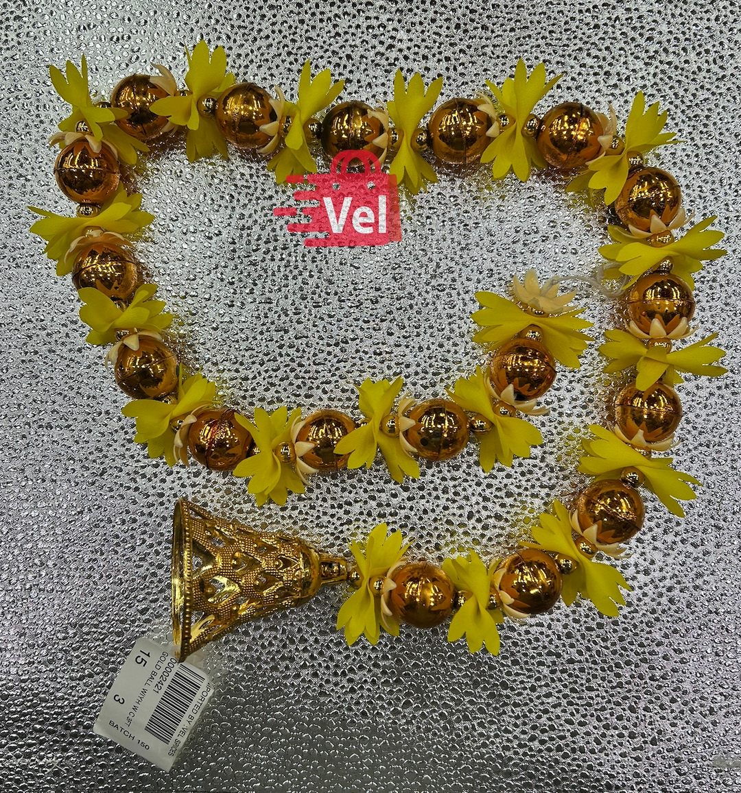 Plastic Yellow Garland 2 Feet Long Decorative Mala for Festivals, Puja & Home