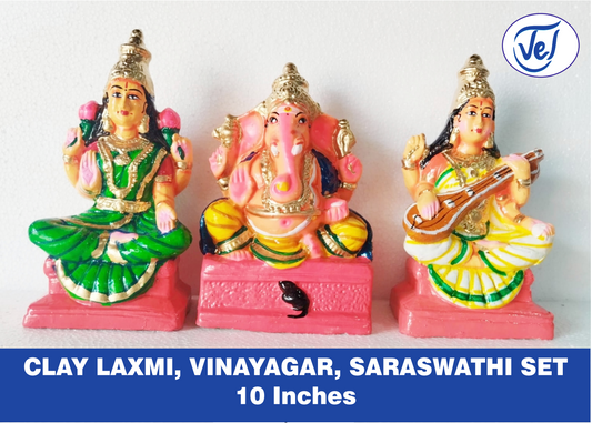 Kollu Dolls Laxmi Vinayagar Saraswathi Set 10 Inch