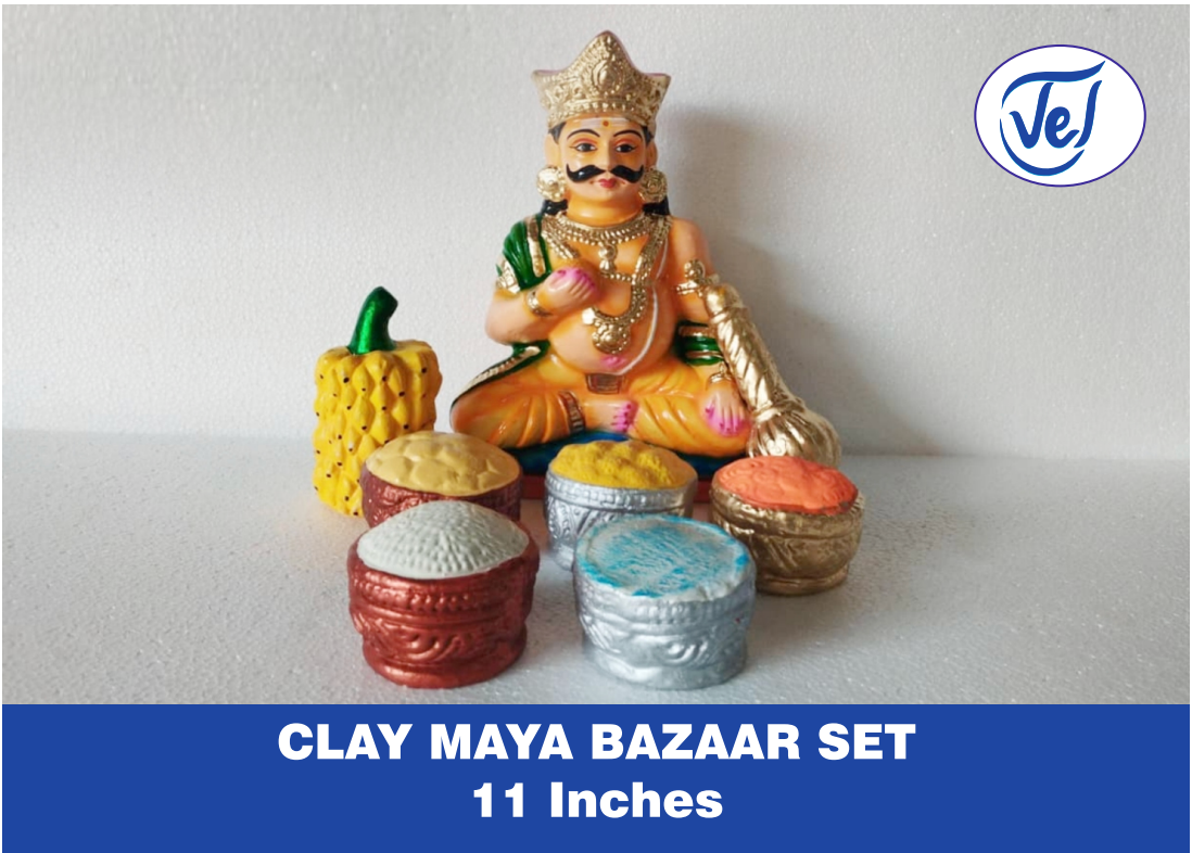 Kollu Dolls Maya Bazaar Set 11 Inch Clay