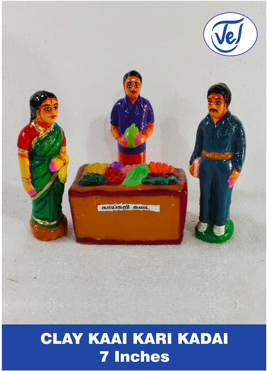 Kollu Golu Dolls Kaai Kari Kadai Set 7 Inch Clay