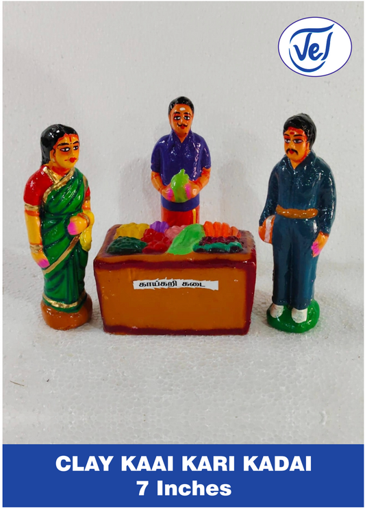 Kollu Golu Dolls Kaai Kari Kadai Set 7 Inch Clay
