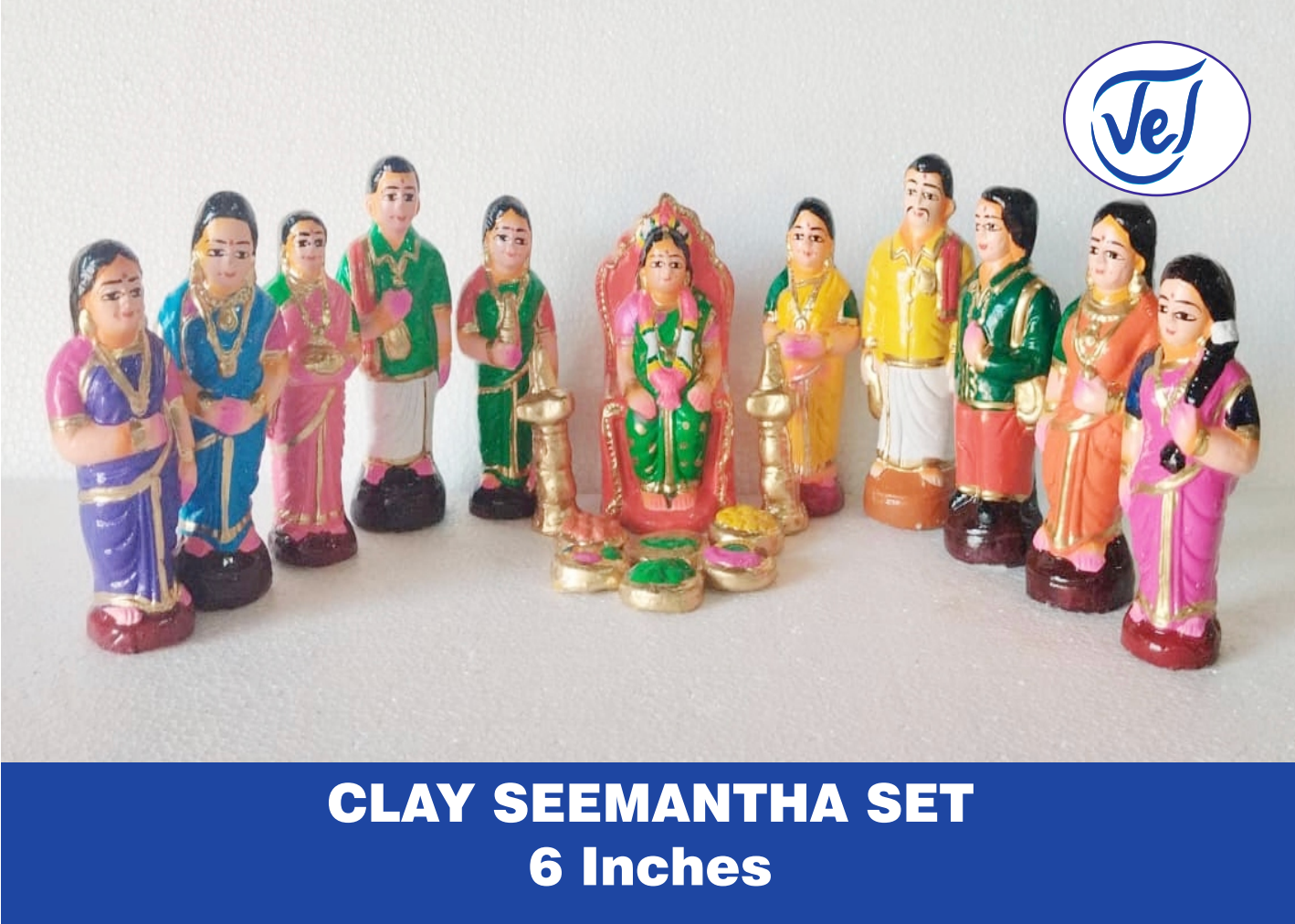 Kollu Golu Dolls Seemandha / Seemantha / Seemantham Set 6Inch Clay