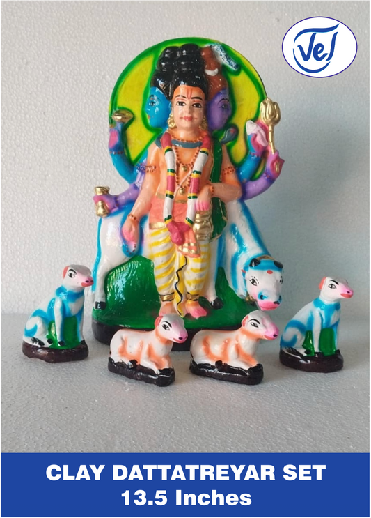 Kolu Golu Bommai Lord Dattatreya 13.5 Inch Clay Doll