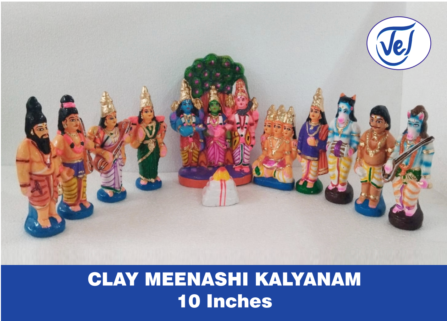 Kollu Golu Bommai Meenakshi/ Meenashi Kalyanam Set 10 Inch Clay Dolls