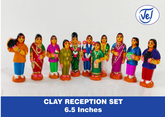 Kollu Golu Bommai Reception Set 6.5 Inch Clay Dolls