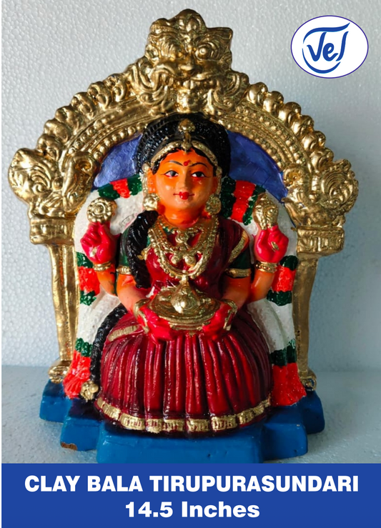 Kollu Dolls Bala Thiripura Sundari 14.5 Inch Clay