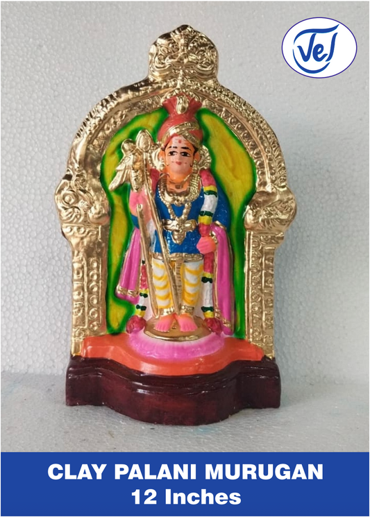 Kollu Golu Bommai Palani Murugan 12 Inch Clay Doll