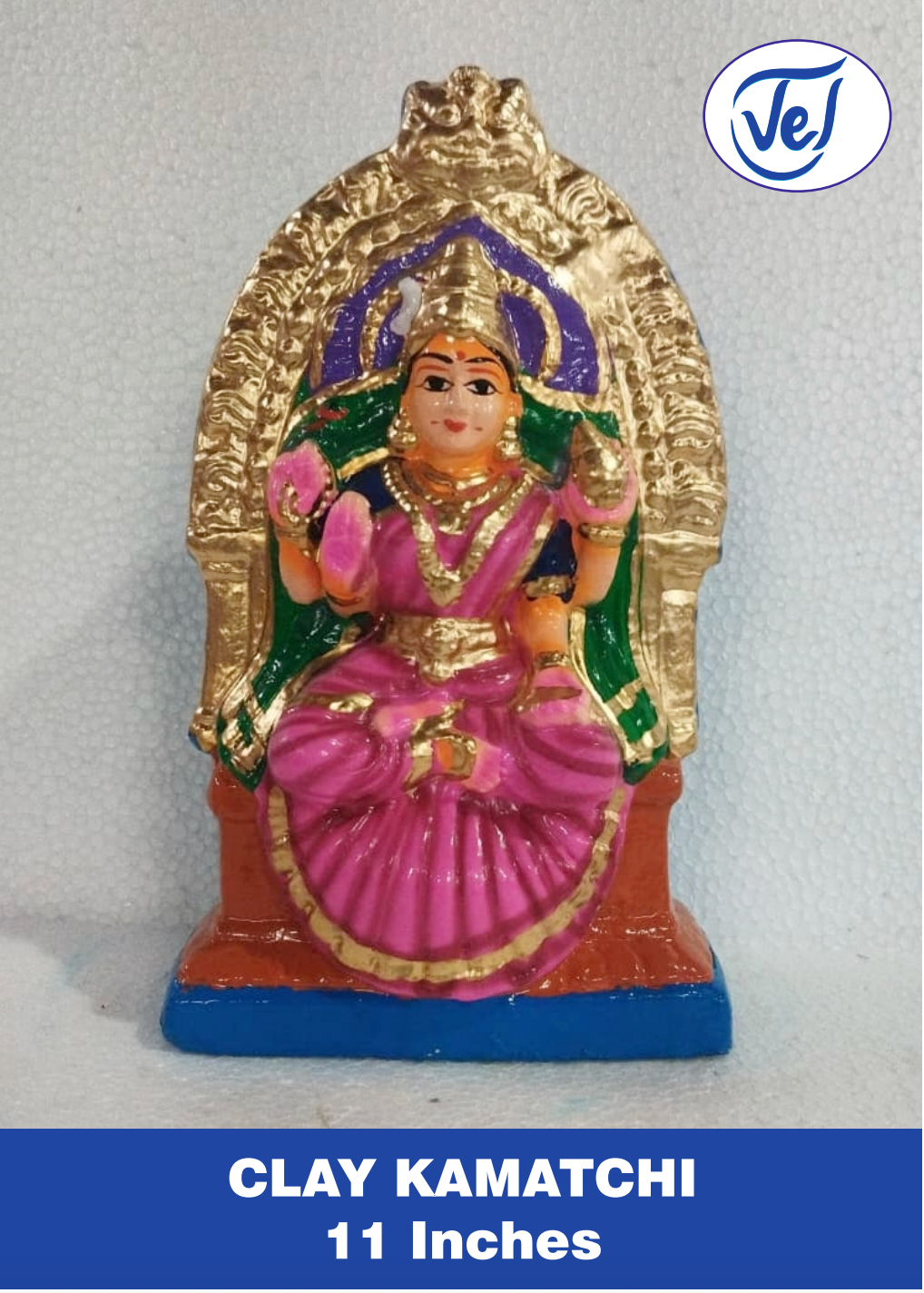 Kolu Dolls Kamakshi Amman Statue 11 Inch Clay Golu Doll