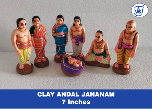 Kolu Dolls Andal Jananam Set 9 Inch Clay Golu Dolls