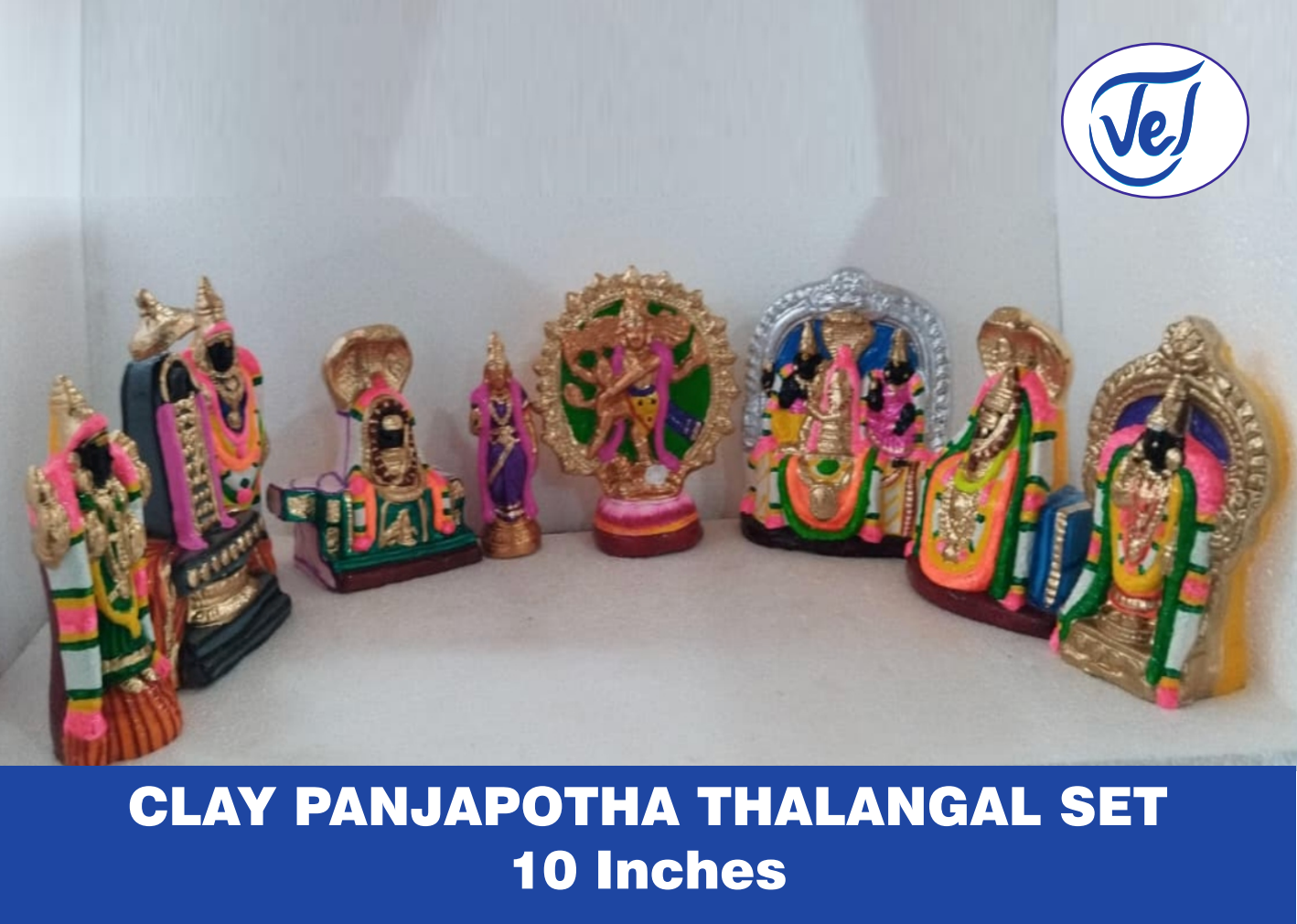 Kolu Dolls Pancha Bhoota Sthalangal Set 10 Inch Clay