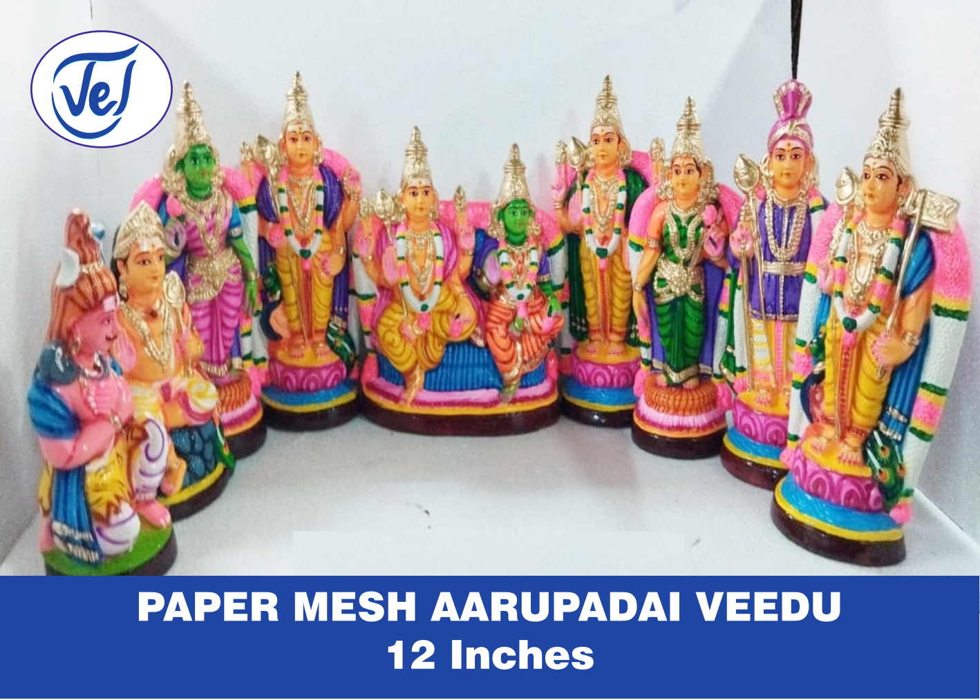 Kolu Dolls Arupadai Veedu Set 12 Inch Paper Mache