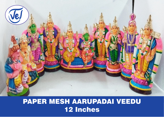 Kolu Dolls Arupadai Veedu Set 12 Inch Paper Mache