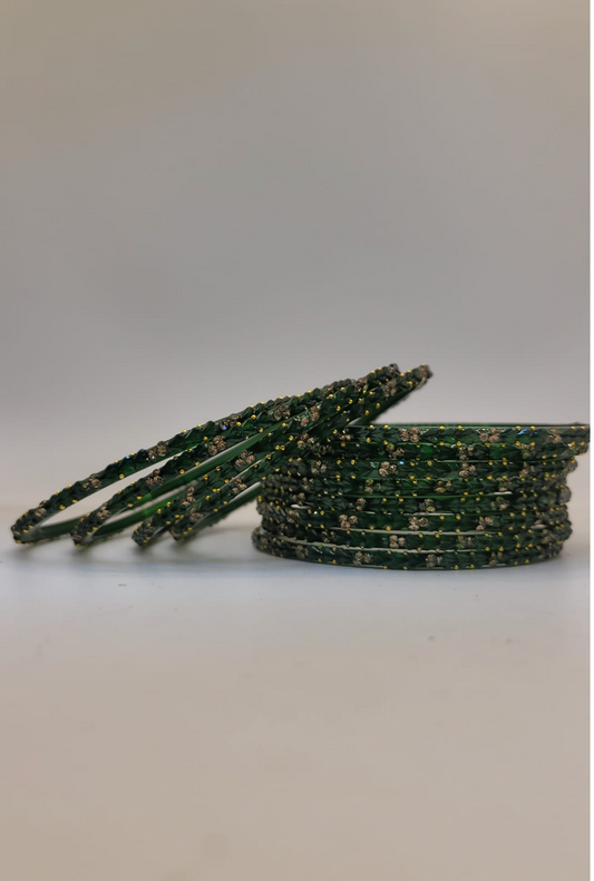 Glass Hara Green Bangles (multiple sizes available)