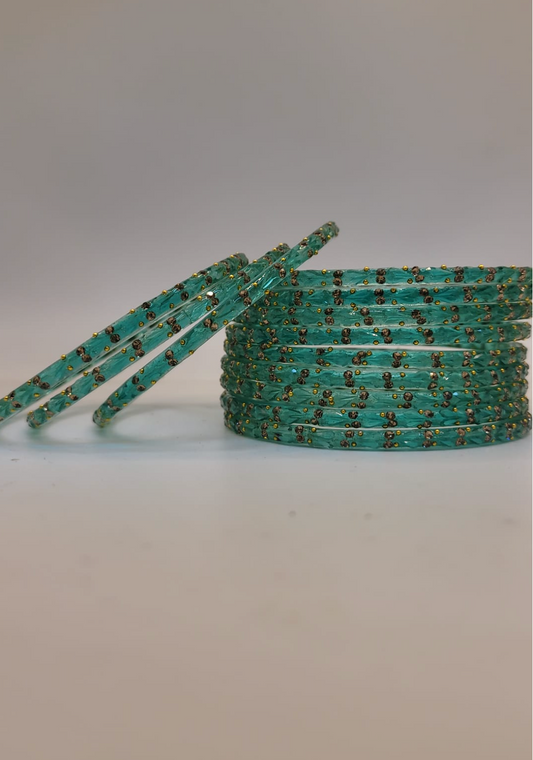 Glass Mint Green Bangles (multiple sizes available)
