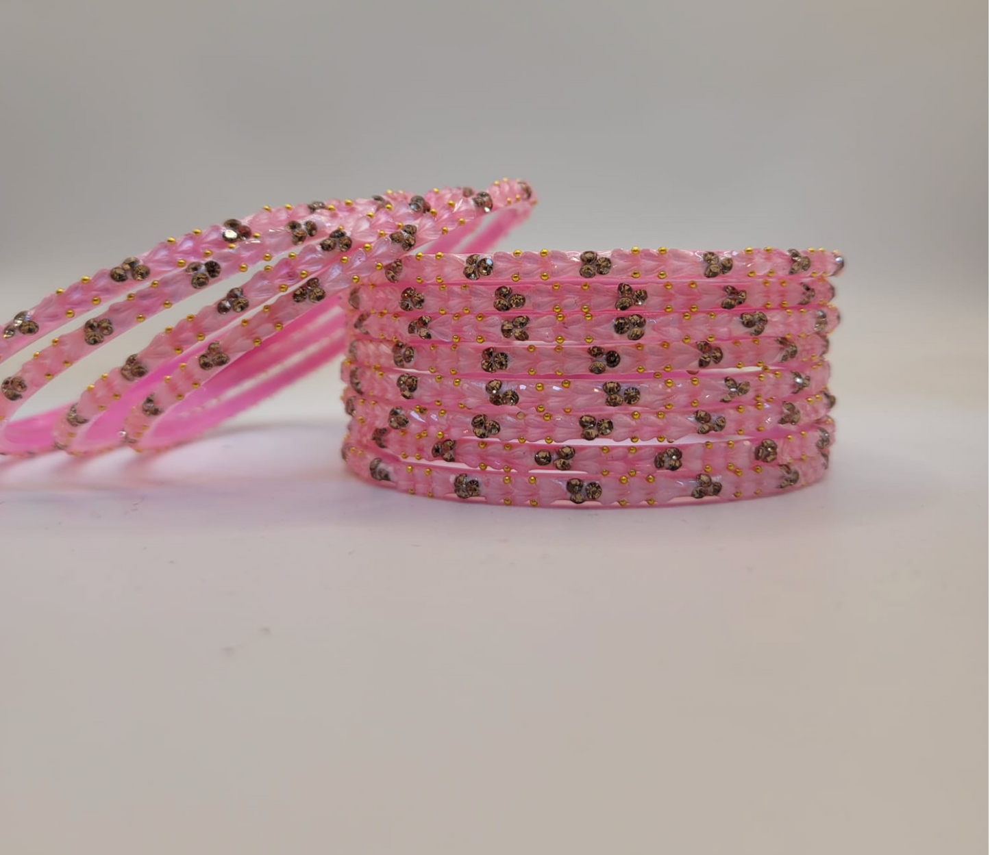 Glass Pink Bangles (multiple sizes available)