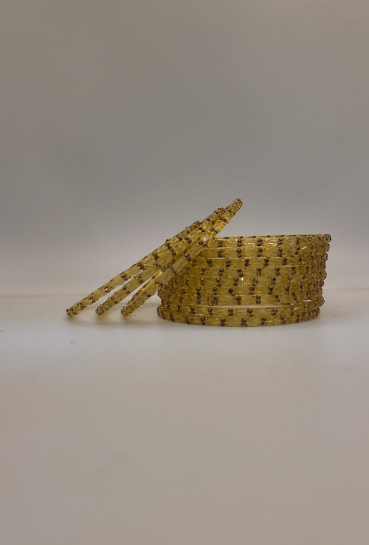Glass Yellow Bangles (multiple sizes available)