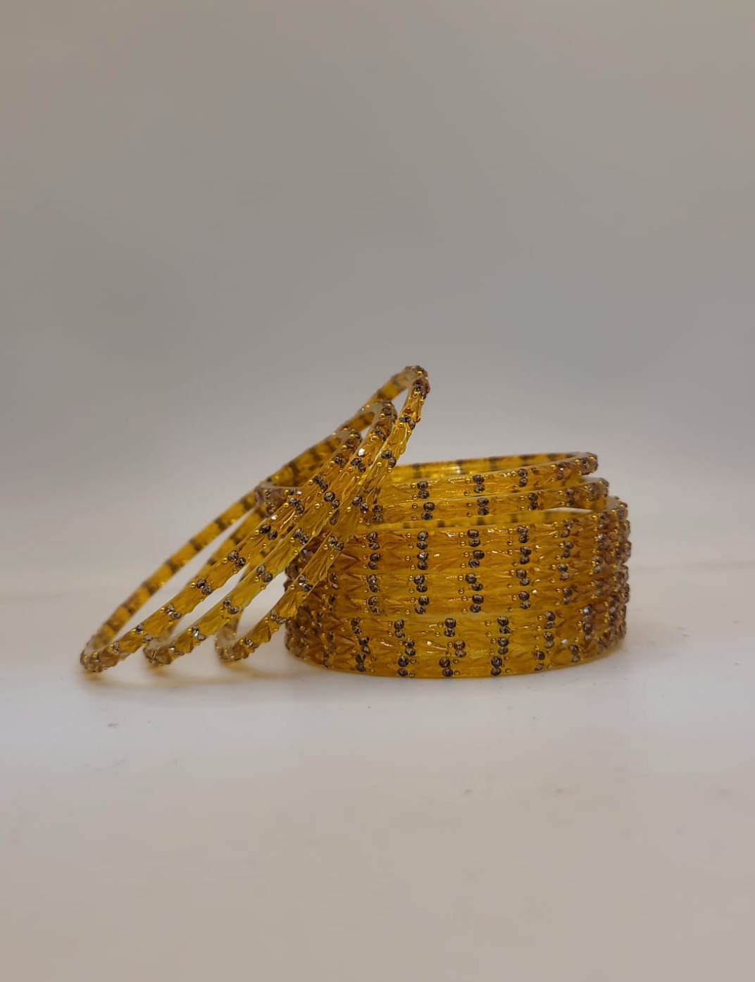 Glass Dark Yellow Bangles (multiple sizes available)