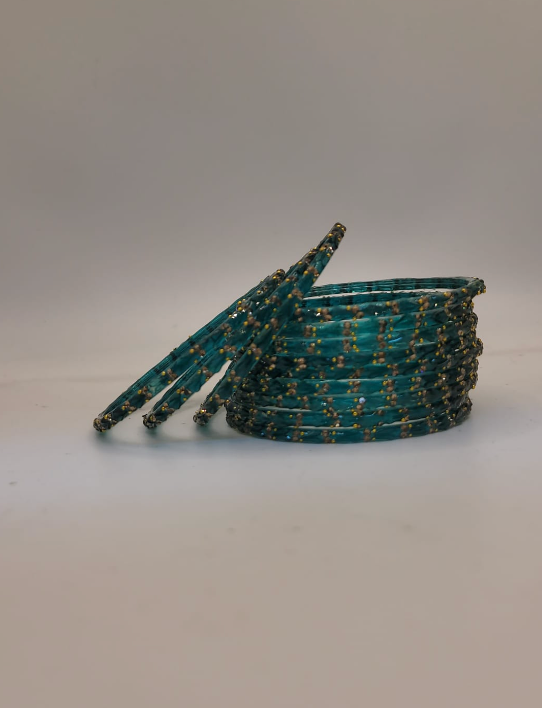 Glass Teal Bangles (multiple sizes available)