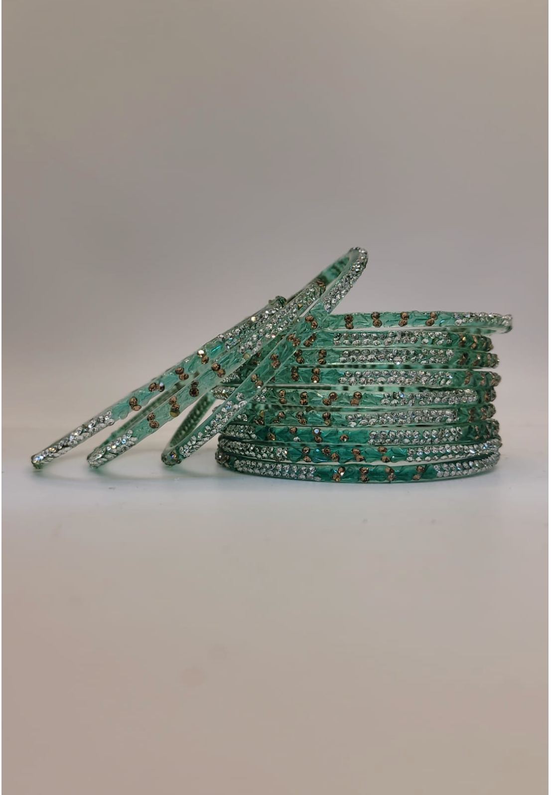 Glass Mint Green Bangles (multiple sizes available)