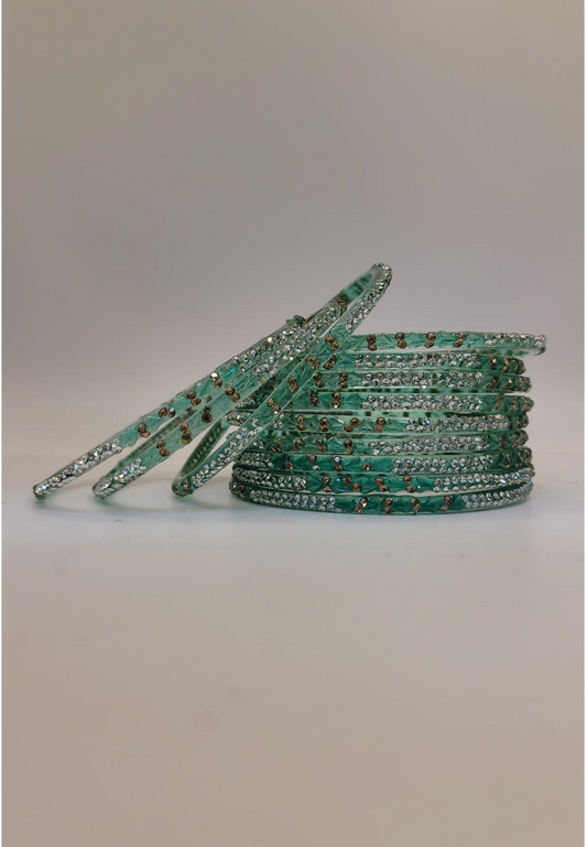 Glass Mint Green Bangles (multiple sizes available)