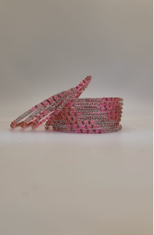 Glass Mittai Pink Bangles (multiple sizes available)